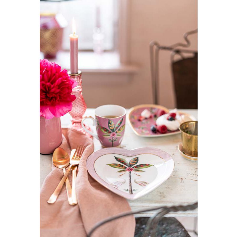 Set of 2 heart-shaped plates La Majorelle Pink 21.5cm