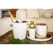 ECRU und Gold Champagner -Eimer 20.5x20.5x22 cm AULICA