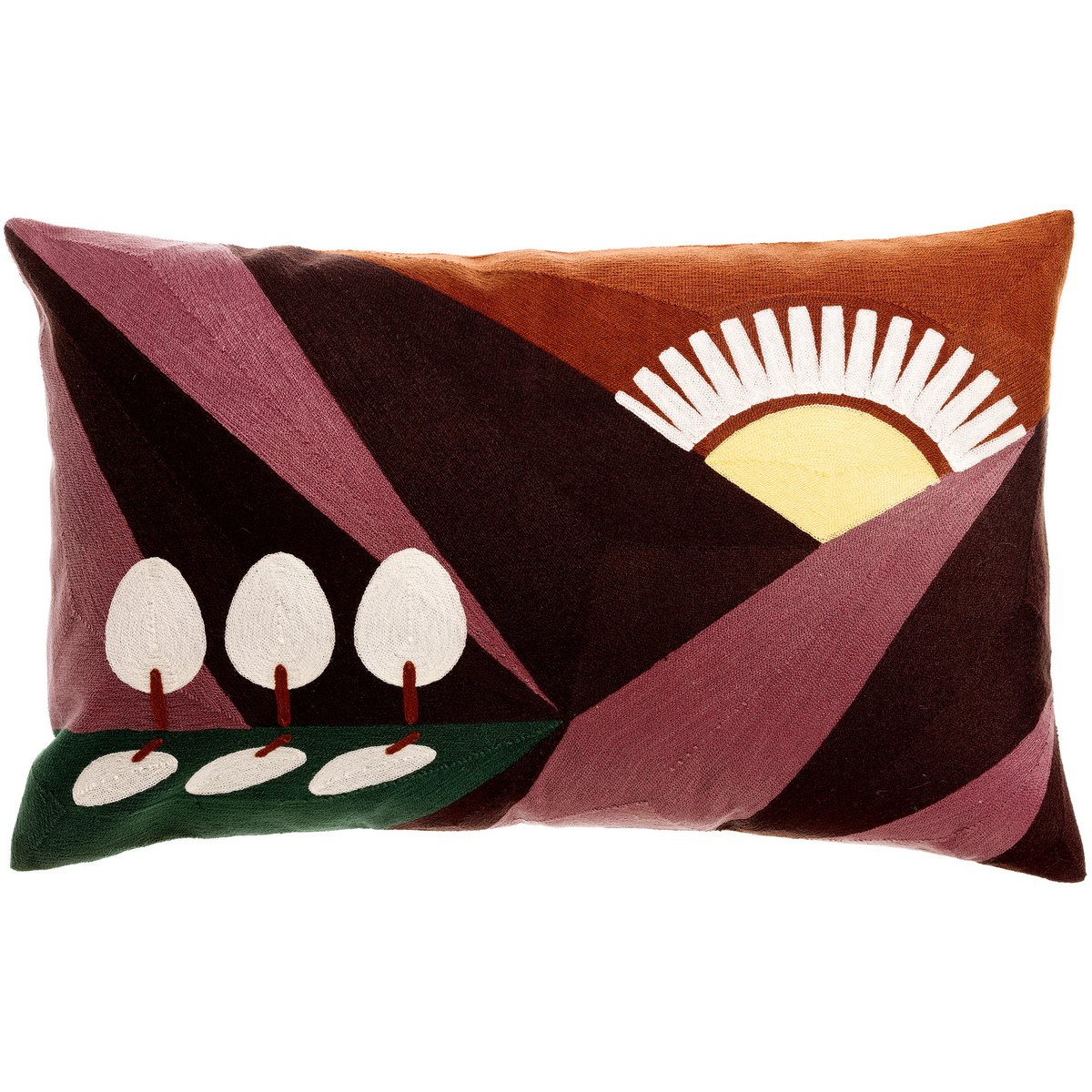 Coussin brodé Eol Bordeaux 40 x 65 - Pimis Living