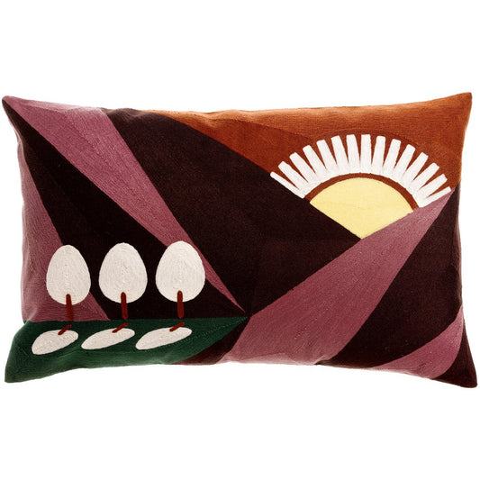 Coussin brodé Eol Bordeaux 40 x 65 - Pimis Living