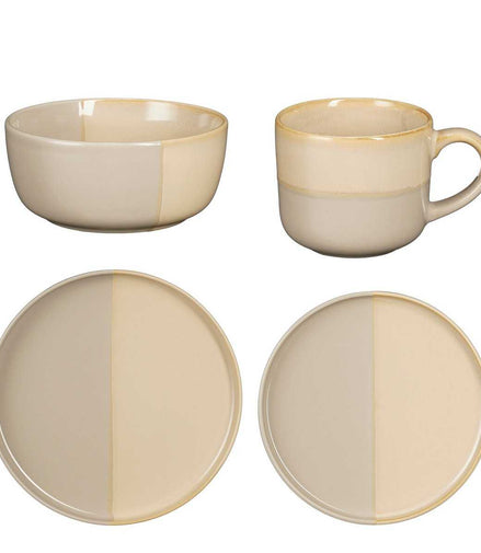Ozi Set Set 4 Personen - Stein gut - grau - Pimis living by Konceptpunkt
