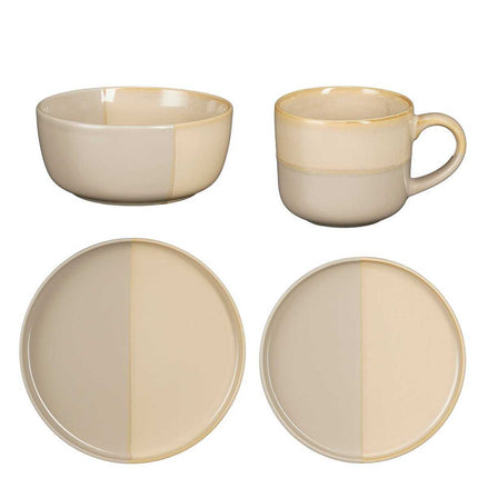 Ozi Set Set 4 Personen - Stein gut - grau - Pimis living by Konceptpunkt