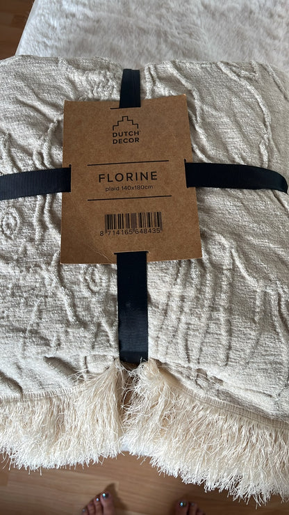 Plaid Florine Samtvelour 140 x 180 cm Sandfarben