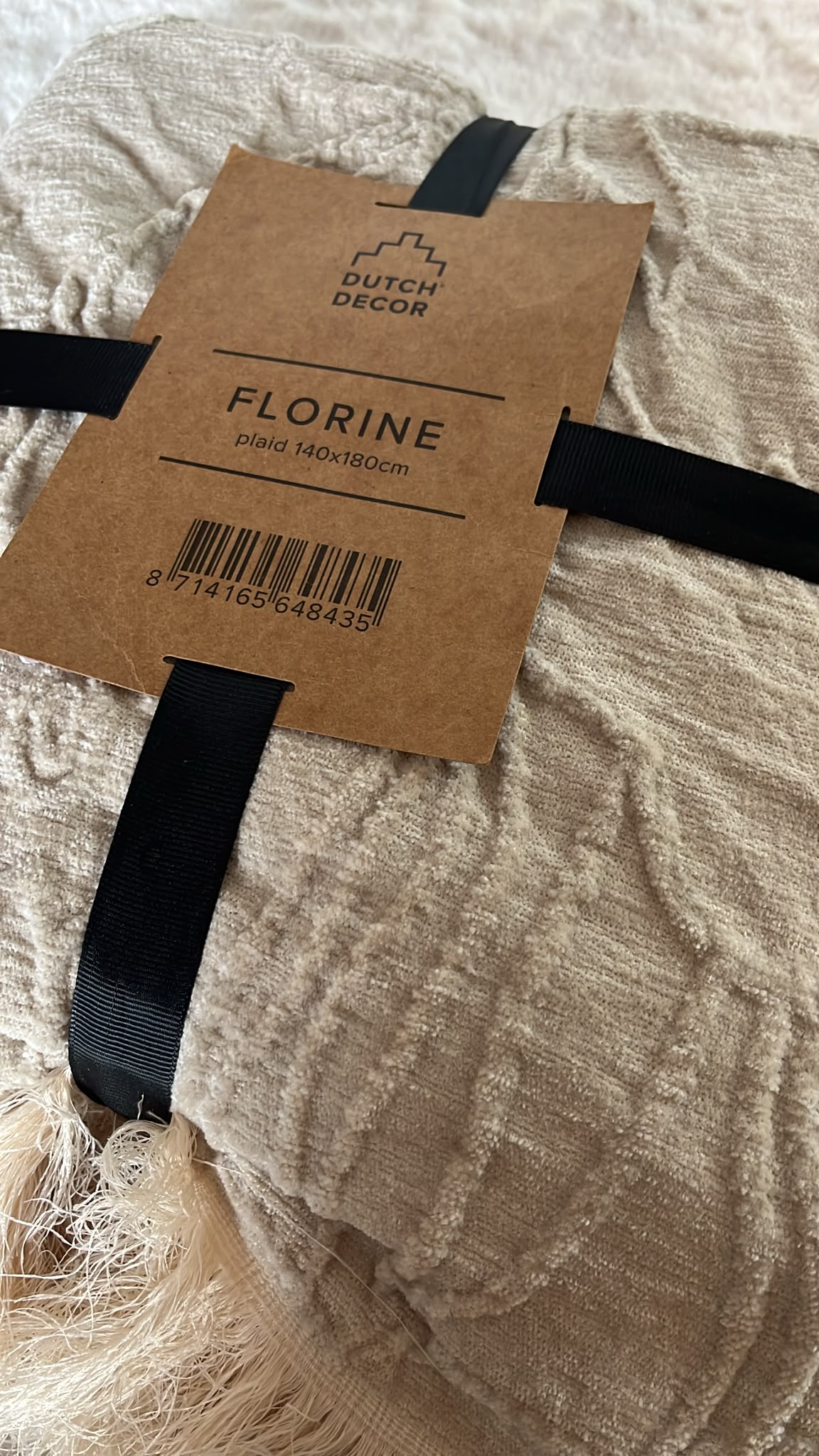 Plaid Florine Samtvelour 140 x 180 cm Sandfarben