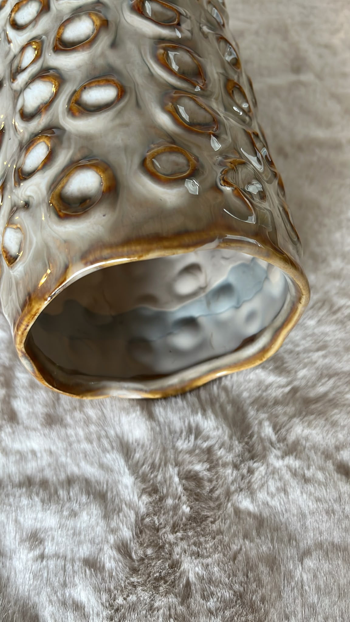 Vase Keramik, Camel / Beige