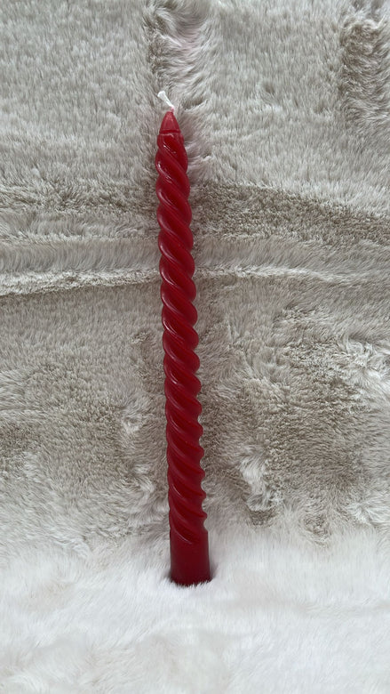 Kerze ,rot ,gedreht ,2er Set