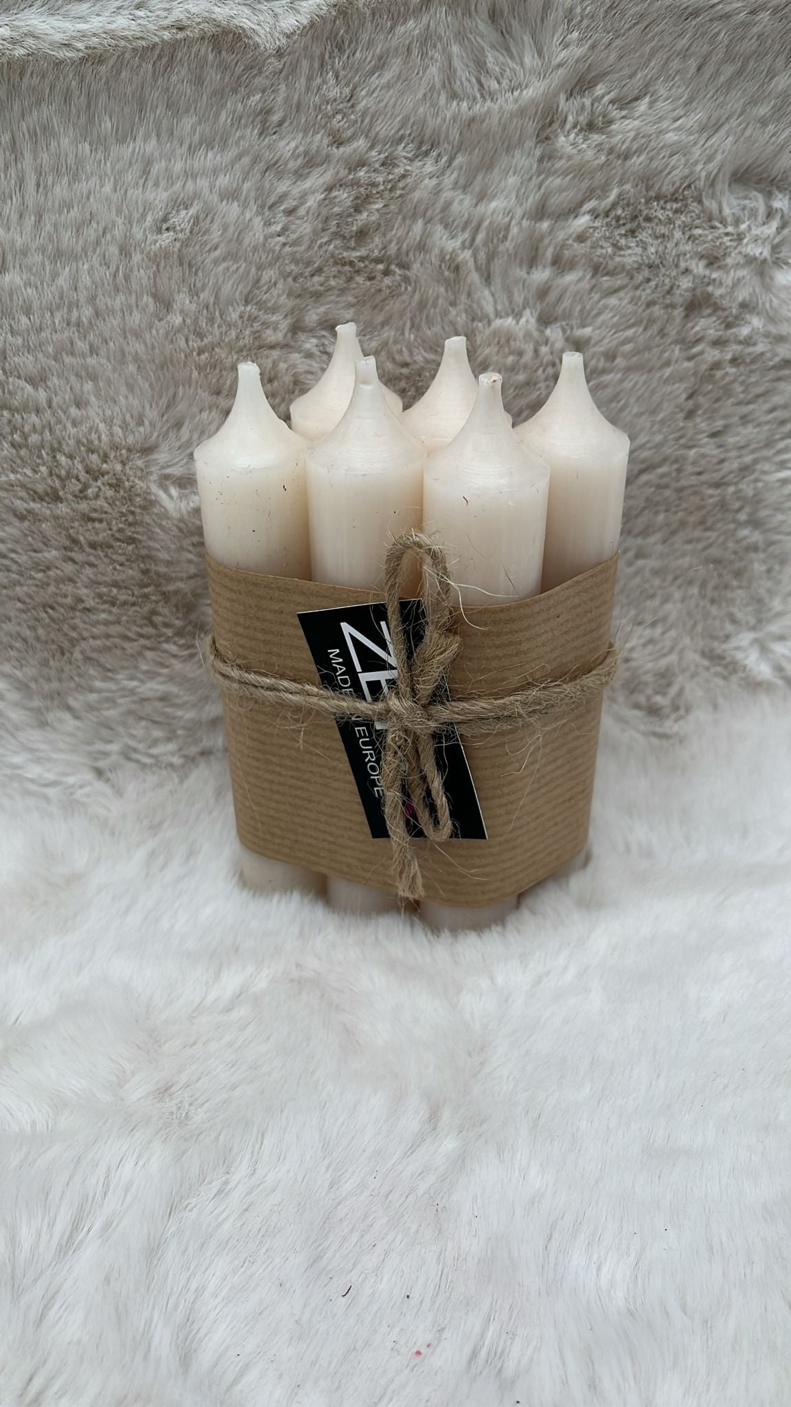 Kerzenbündel mit 6 Kerzen in Sandfarben