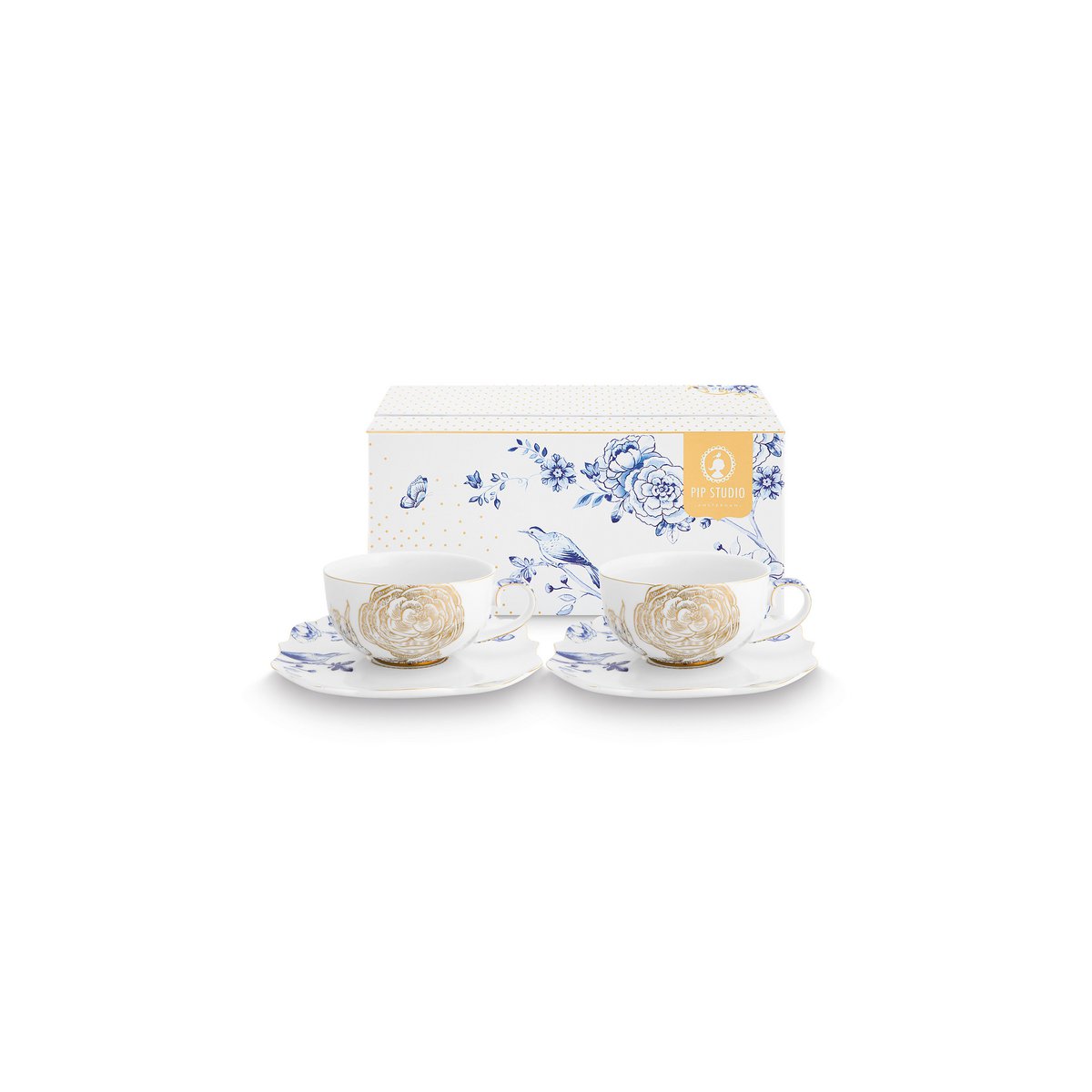 Set/2 Tea Cups & Saucers Royal White - Pimis Living