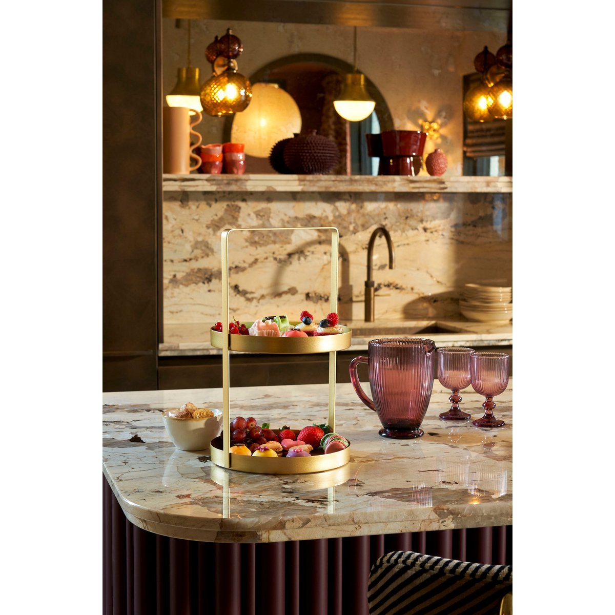 Etagère 2 - Layer - H41 x Ø25 cm - Metall - Gold - Pimis living by Konceptpunkt