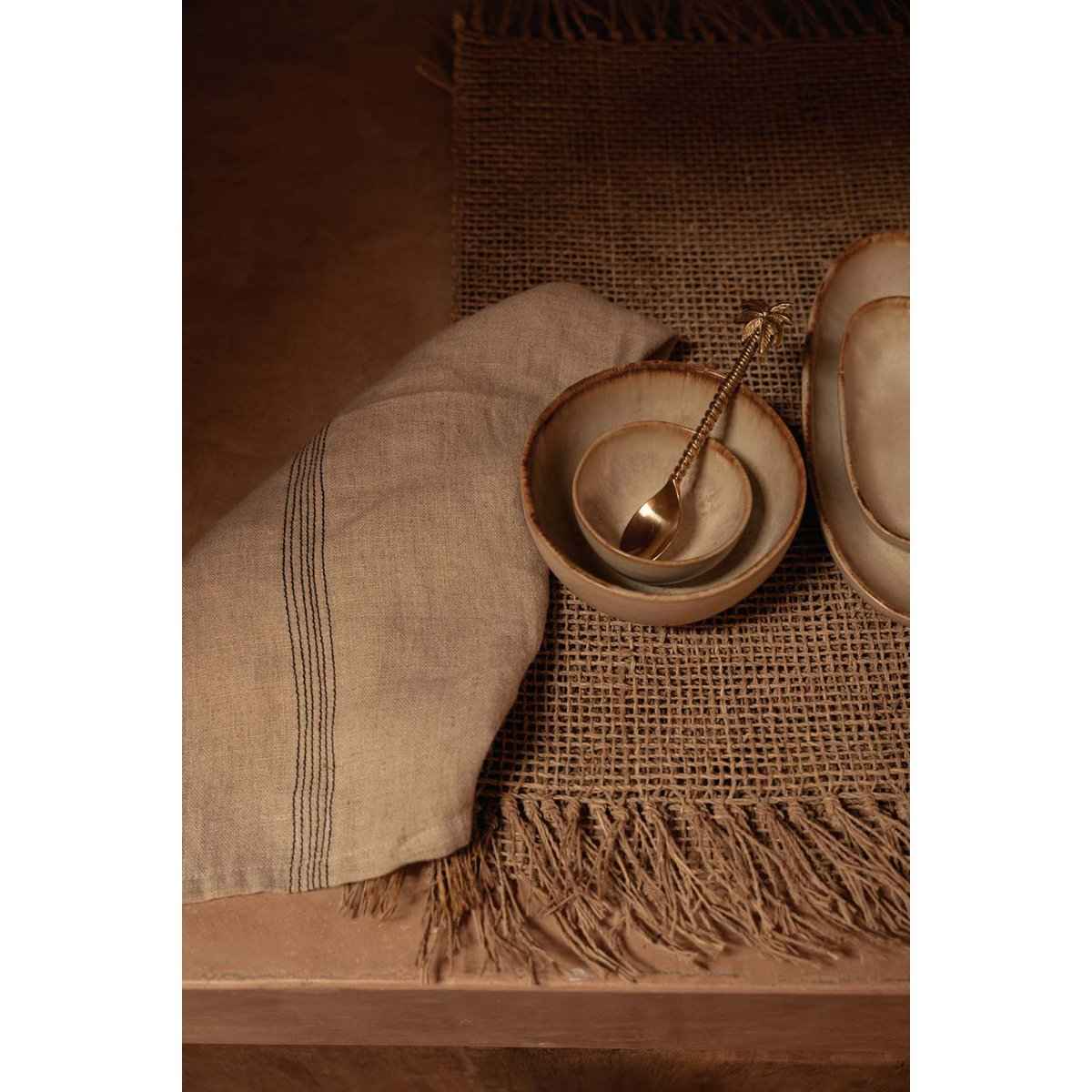 The Lint Biscuit Serviette – Naturschwarz – 45 x 45 Bazar Bizar Living