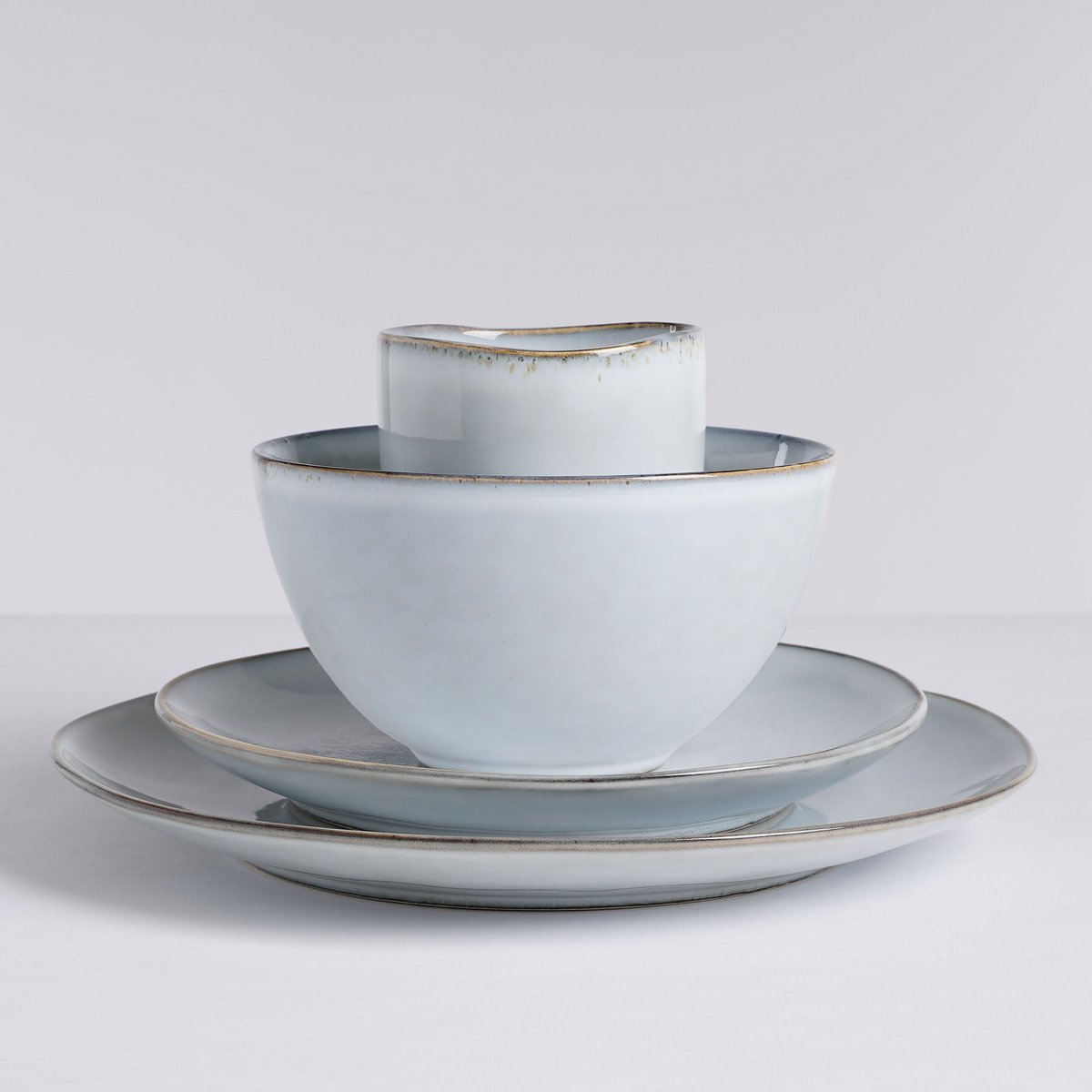 Tabo tableware set for 4 people - gray