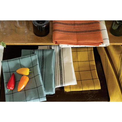 Karma Striped Tea Towel Ecru/Black 55 x 75