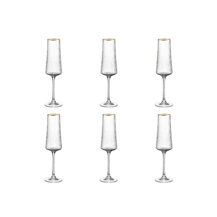Champagnerflöten vergoldete Kante 210 ml - Los 6 AULICA