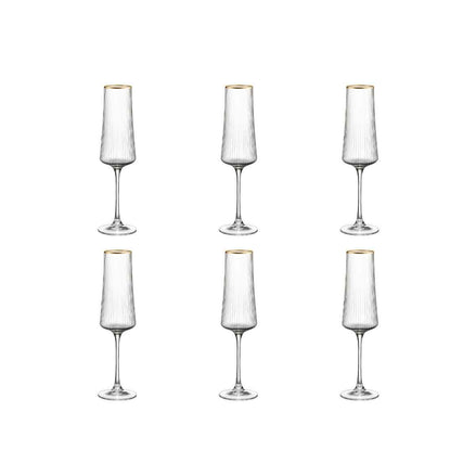 Champagnerflöten vergoldete Kante 210 ml - Los 6 AULICA