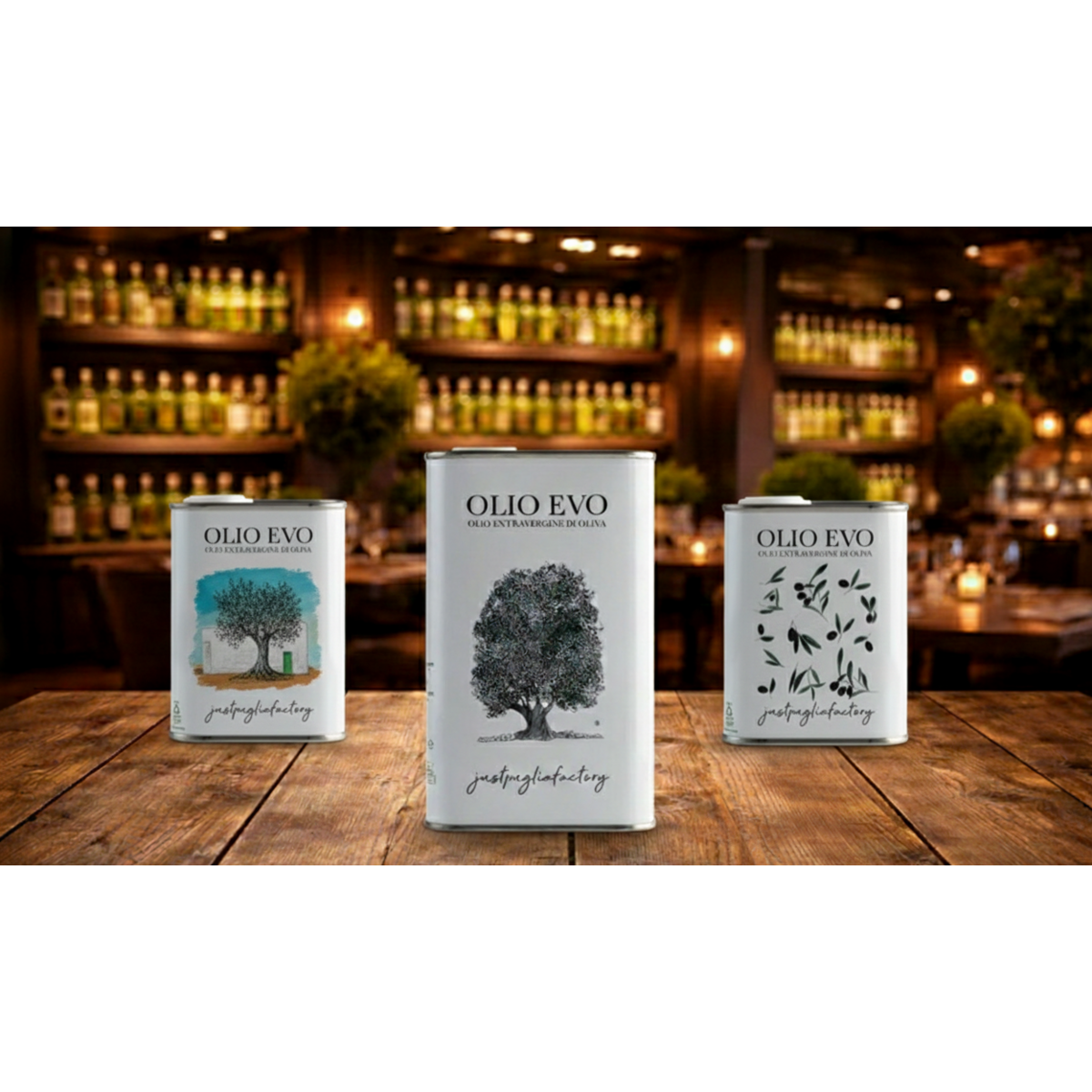 JUST PUGLIA FACTORY OLIO & ARTE -EVO Blend 175 ml Tris-Pack (3er-Pack) - Pimis Living