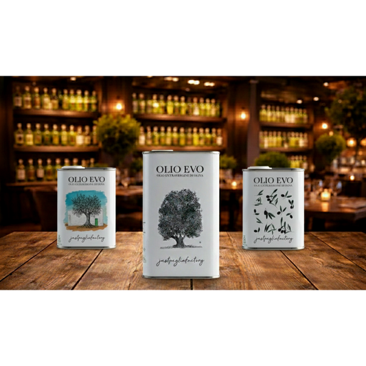 JUST PUGLIA FACTORY OLIO & ARTE -EVO Blend 175 ml Tris-Pack (3er-Pack) - Pimis Living