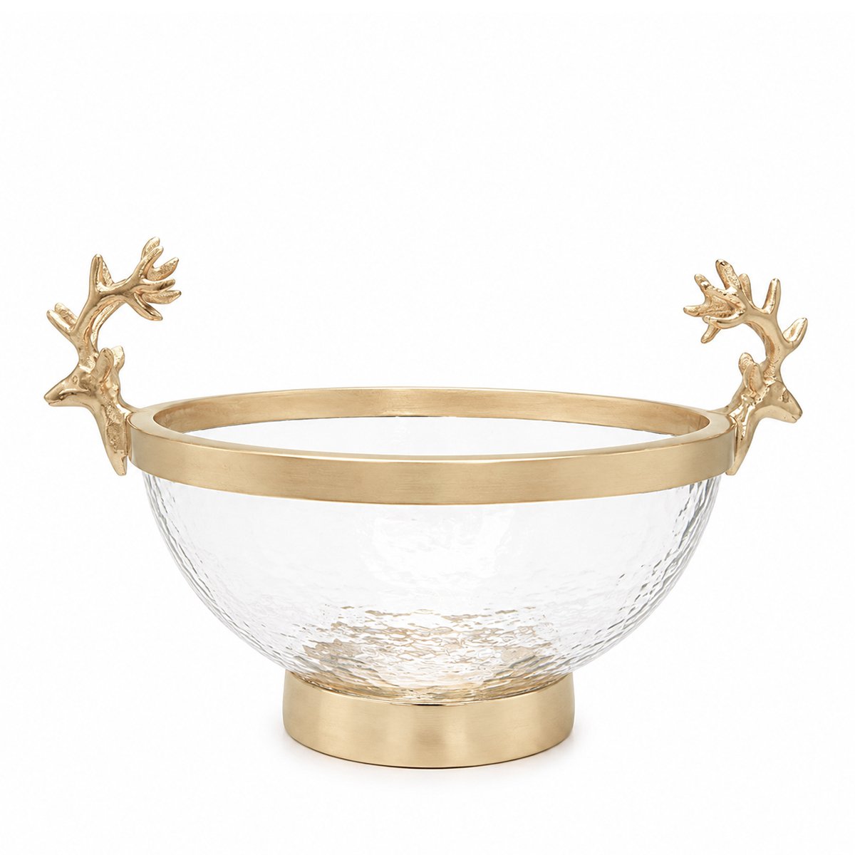 Transparente und goldene Rentier-Salatschüssel