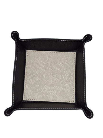 Ablage / Taschenleerer Echt Leder für Schmuck und Schlüssel - Beige