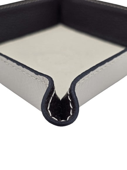 Ablage / Taschenleerer Echt Leder für Schmuck und Schlüssel - Beige