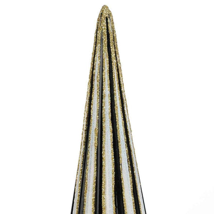 Dekoration Weihnachtsbaum - H40 x Ø9 cm - Glas - weiß, schwarz