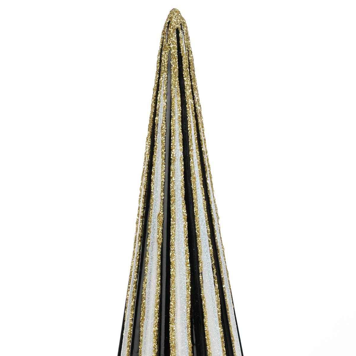 Dekoration Weihnachtsbaum - H40 x Ø9 cm - Glas - weiß, schwarz