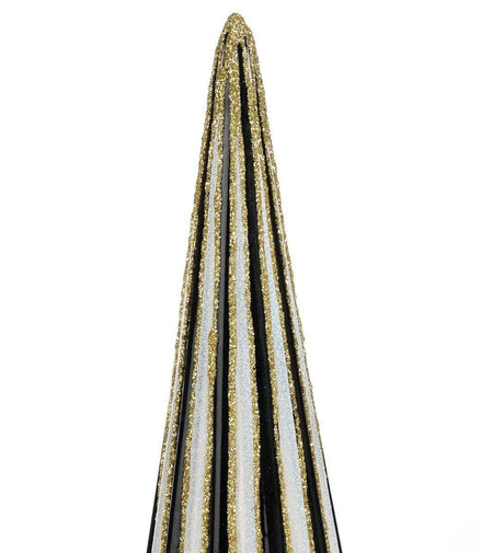 Dekoration Weihnachtsbaum - H40 x Ø9 cm - Glas - weiß, schwarz