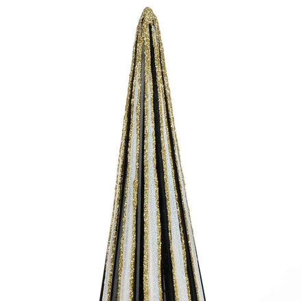 Dekoration Weihnachtsbaum - H40 x Ø9 cm - Glas - weiß, schwarz