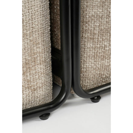 Couchtisch mit Poufs – 3-teilig – L79 x B45 x H41 cm – Hellgrau