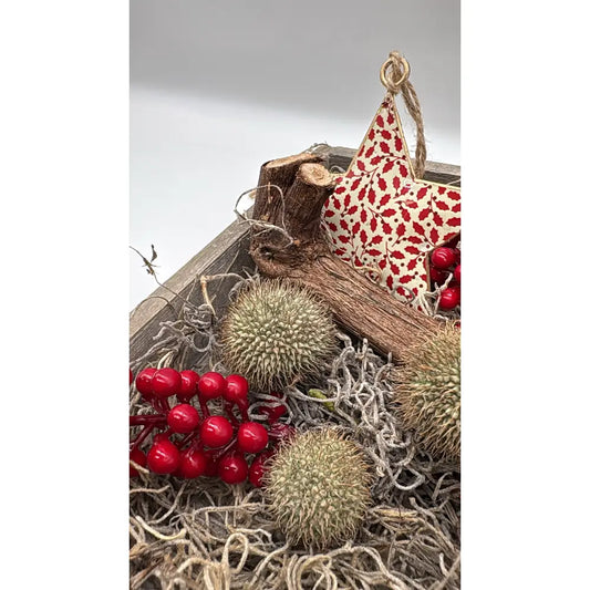 Adventgesteck Blechtasse mit 1 Spitzkerze in Rot