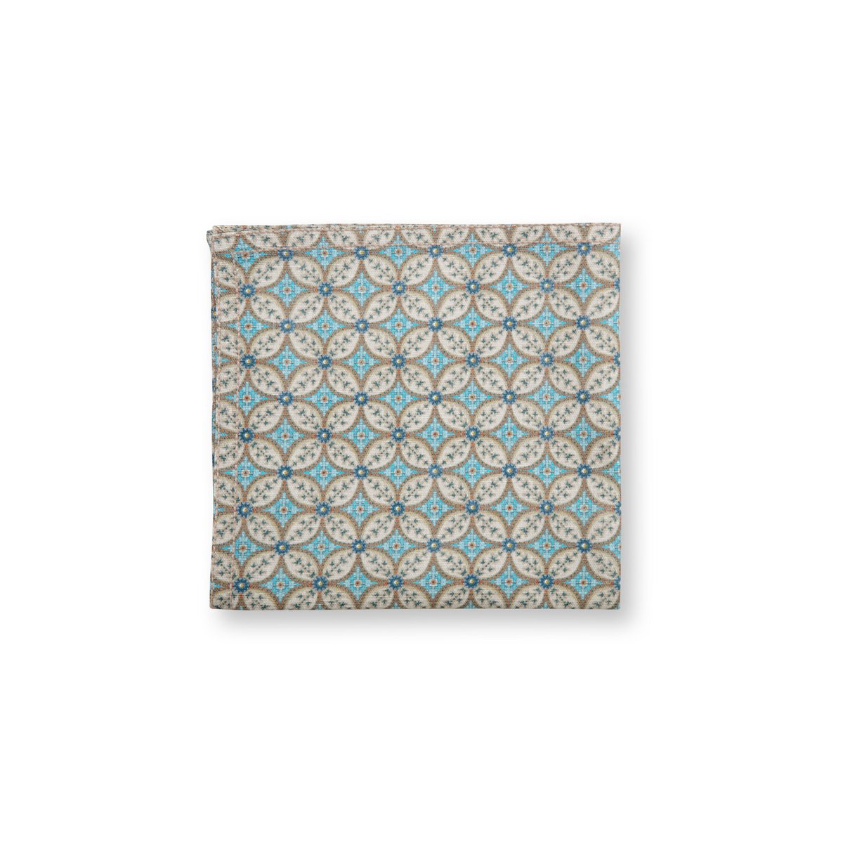 Set/4 Napkins Blooming Tales Bustani Khaki-Blue 40x40cm - Pimis Living