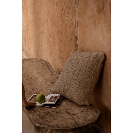 Der Leinen-Damier-Kissenbezug – Natur Bazar Bizar Living