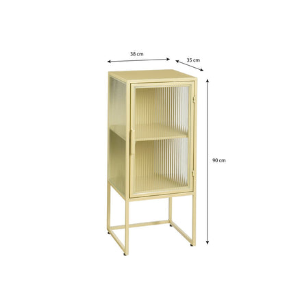 Clifton Storage Cabinet with Doors - L38 x W35 x H90 cm - Metal - Beige