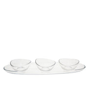 Aperitif -Set von 3 Tassen auf transparentem Plateau 50 cm AULICA