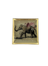 Plate "Elephant" glass beige with gold rim