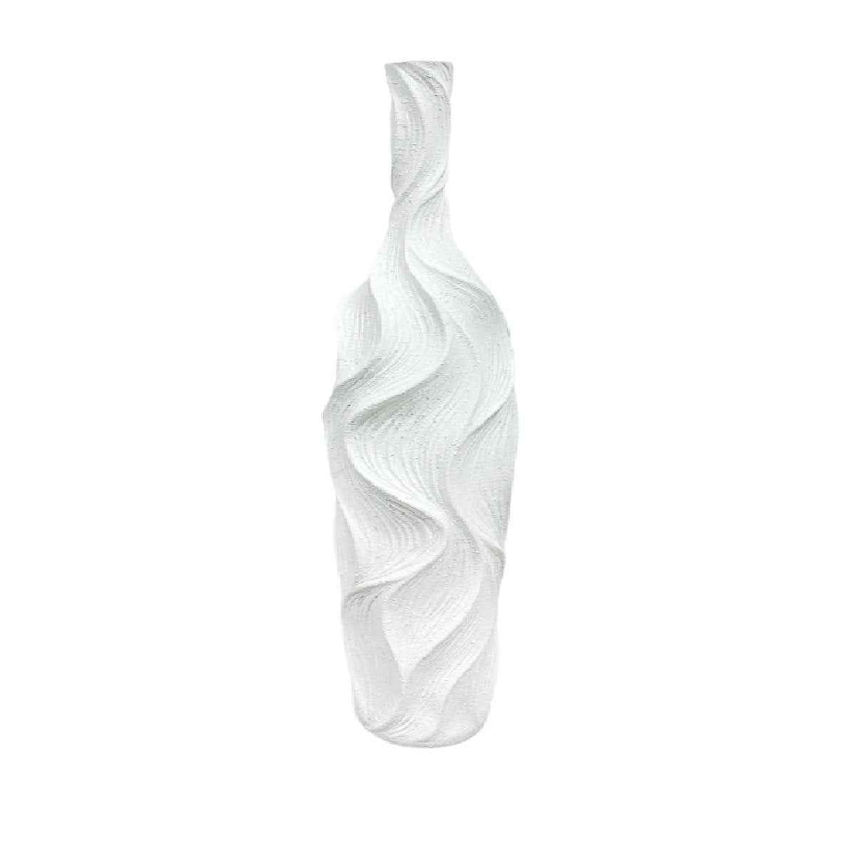 Matt weiße Vase in Polyresin 18x18x89cm AULICA