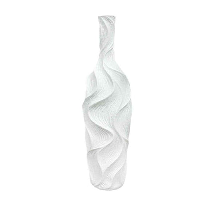 Matt weiße Vase in Polyresin 18x18x89cm AULICA