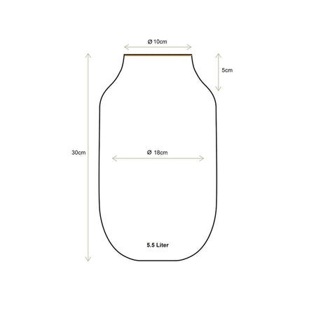 Vase Metal Oval Yellow 30cm