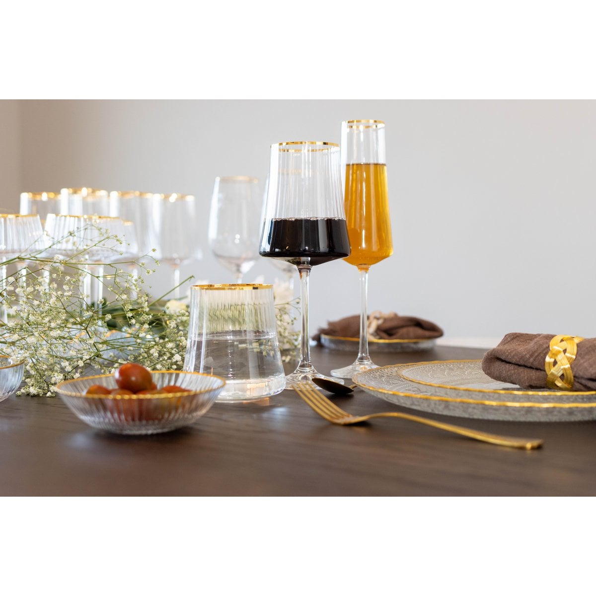 Champagnerflöten vergoldete Kante 210 ml - Los 6 - Pimis Living