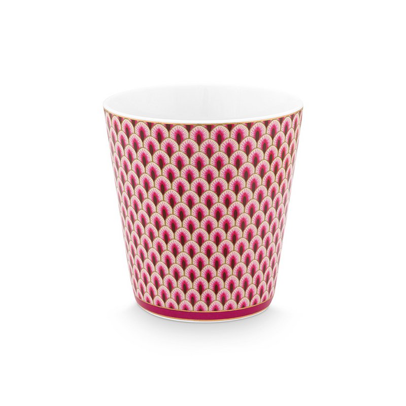 Giftset Mugs without Ear Oriental Flower Festival Dark Pink 230ml - Pimis Living