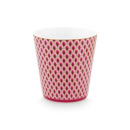 Giftset Mugs without Ear Oriental Flower Festival Dark Pink 230ml - Pimis Living