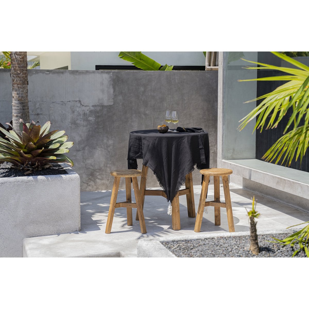 Die Leinentischdecke – Schwarz – 150 x 150 - Pimis Living