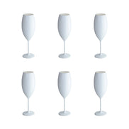 Weiße Champagnerflöten in 210 ml Acryl - Los 6 AULICA