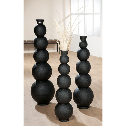 Jarrón de suelo negro Rotonda H.112 cm