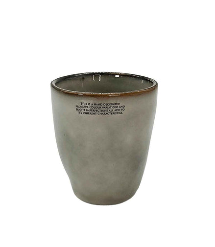 Becher Grau "Hand Decorated" Steingut