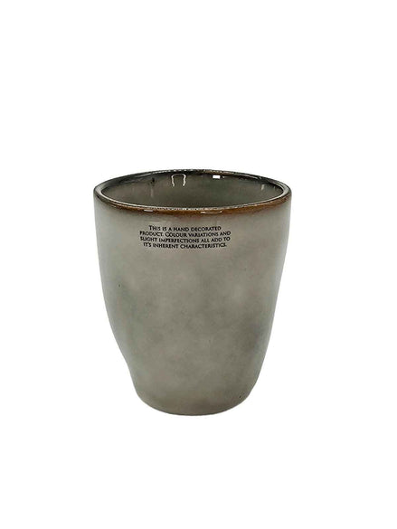 Becher Grau "Hand Decorated" Steingut