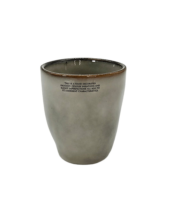 Becher Grau "Hand Decorated" Steingut - Konceptpunkt Home, Deko und mehr …