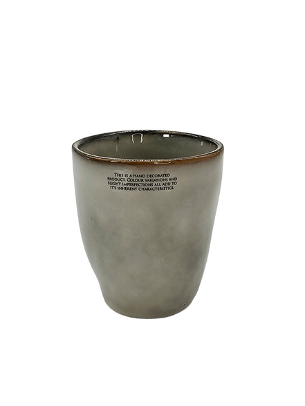 Becher Grau "Hand Decorated" Steingut - Konceptpunkt Home, Deko und mehr …