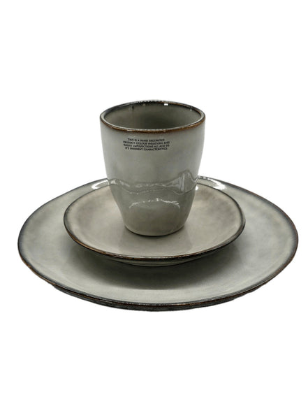 Becher Grau "Hand Decorated" Steingut - Konceptpunkt Home, Deko und mehr …