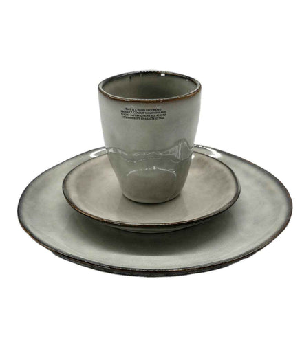 Becher Grau "Hand Decorated" Steingut