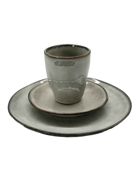 Becher Grau "Hand Decorated" Steingut